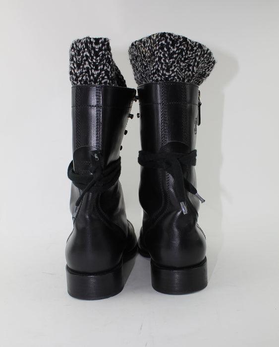 CHANEL CC SOCK COMBAT BOOTS - LuxurySnob