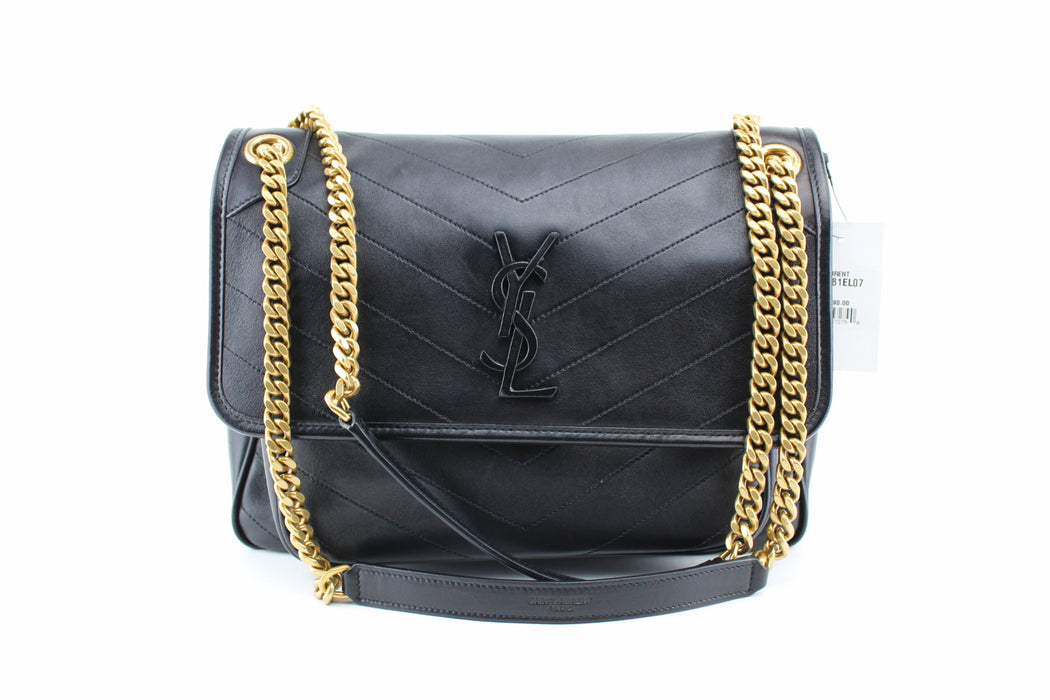 SAINT LAURENT BLACK NIKKI MEDIUM BAG