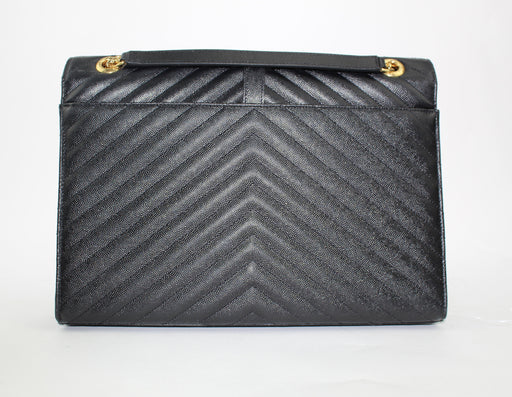 SAINT LAURENT LARGE ENVELOPE GRAIN DE POUDRE CHAIN BAG - LuxurySnob