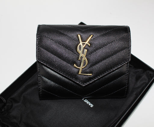 SAINT LAURENT V FLAP MONOGRAM WALLET - LuxurySnob