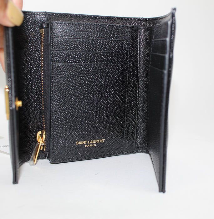 SAINT LAURENT V FLAP MONOGRAM WALLET - LuxurySnob