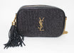 SAINT LAURENT LOU MINI BAG IN RAFFIA AND VINTAGE LEATHER - LuxurySnob