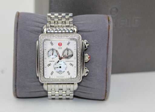 MICHELE DECO DIAMOND CHRONOGRAPH WATCH - LuxurySnob
