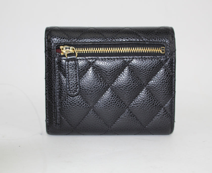 CHANEL CLASSIC SMALL CAVIER FLAP WALLET - LuxurySnob