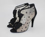 CHANEL BLACK 'CC' MESH OPEN TOE BOWTIE BOOTIES - LuxurySnob