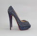 CHRISTIAN LOUBOUTIN METALLIC LADY PEEP SPIKES 150MM - LuxurySnob