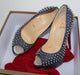 CHRISTIAN LOUBOUTIN METALLIC LADY PEEP SPIKES 150MM - LuxurySnob