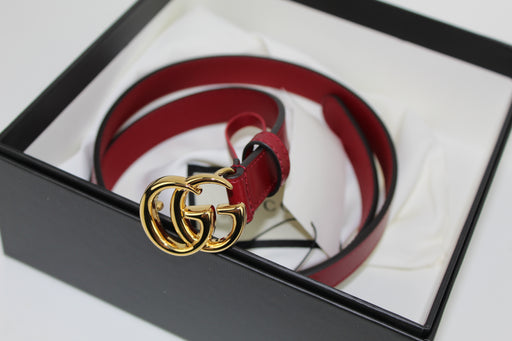 GUCCI GG MARMONT LEATHER BELT WITH SHINY BUCKLE - LuxurySnob