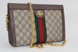 GUCCI OPHIDIA LINEA DRAGONI SMALL GG SUPREME CANVAS CHAIN SHOULDER BAG - LuxurySnob