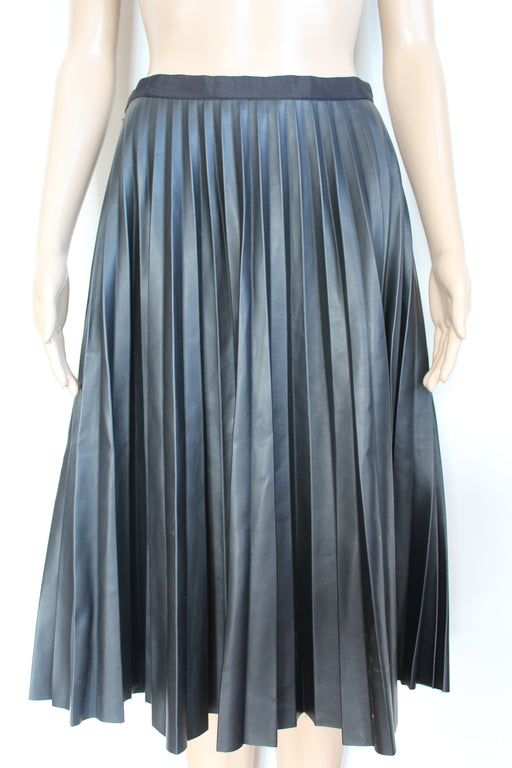 Topshop Pleated Leather Skirt