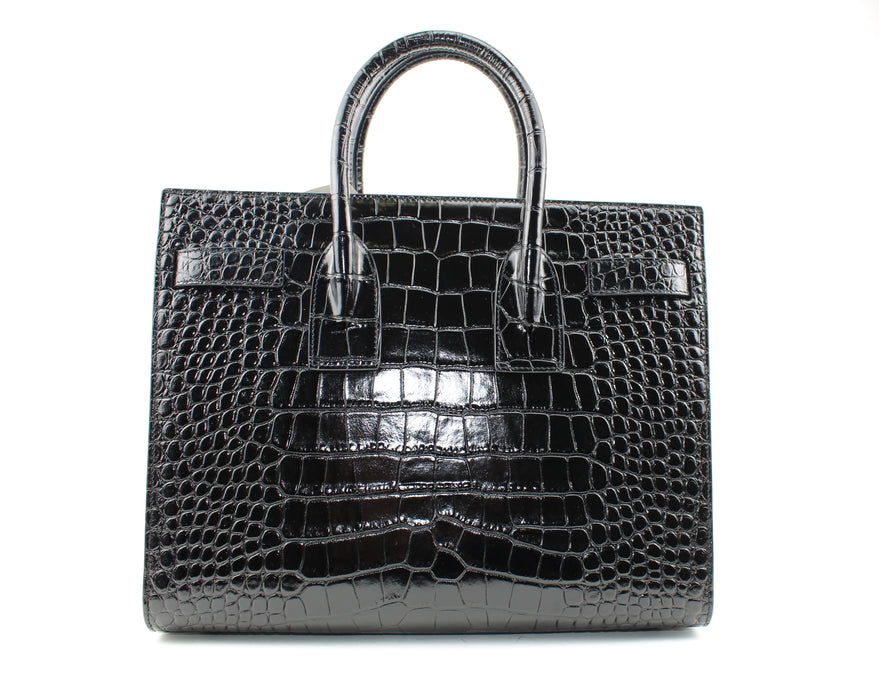 SAINT LAURENT CROC EMBOSSED SAC DE JOUR - LuxurySnob