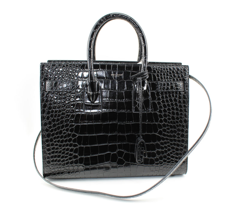 SAINT LAURENT CROC EMBOSSED SAC DE JOUR - LuxurySnob