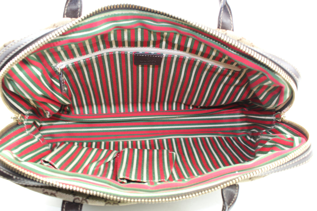 VINTAGE GUCCI MONOGRAM MEDIUM NEW BRITT BOSTON HANDBAG - LuxurySnob