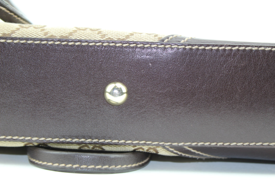 VINTAGE GUCCI MONOGRAM MEDIUM NEW BRITT BOSTON HANDBAG - LuxurySnob