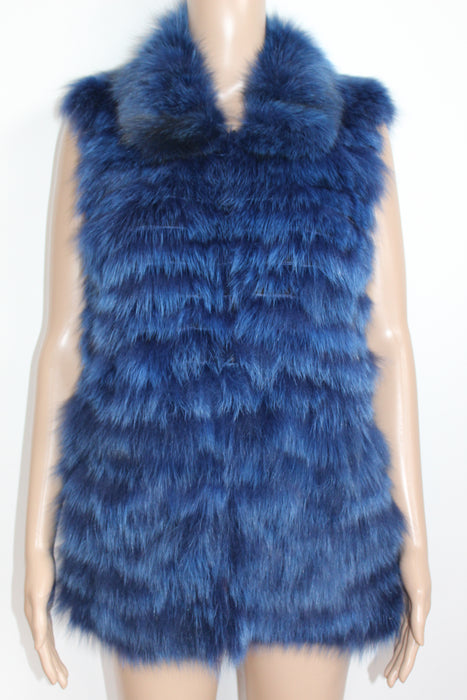 Pologeorgis Blue Fox Fur Vest size M