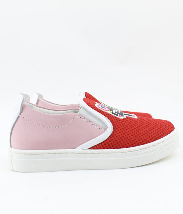 FENDI KIDS PATCH-APPLIQUÉD SLIP-ON SNEAKERS - LuxurySnob