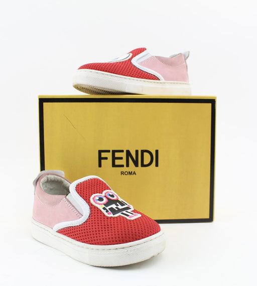 FENDI KIDS PATCH-APPLIQUÉD SLIP-ON SNEAKERS - LuxurySnob