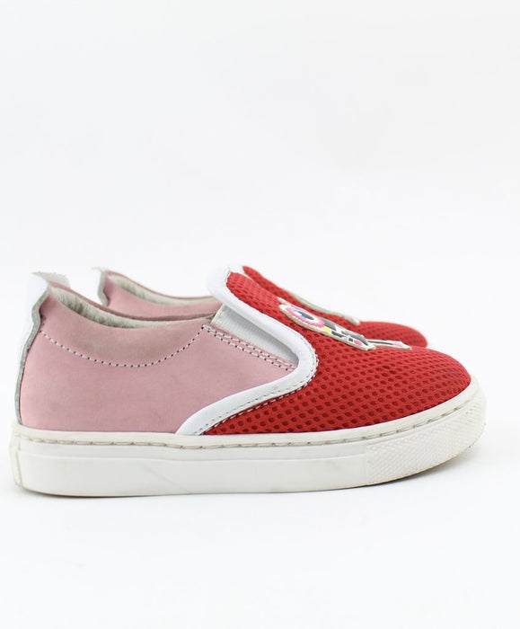 FENDI KIDS PATCH-APPLIQUÉD SLIP-ON SNEAKERS - LuxurySnob