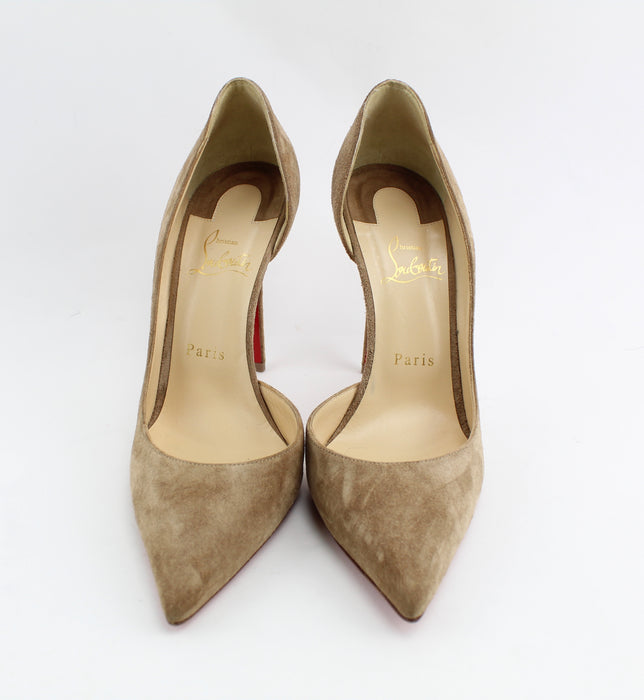 CHRISTIAN LOUBOUTIN IRIZA CAPPUCCINO 100mm SIZE 39 - LuxurySnob