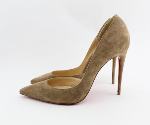 CHRISTIAN LOUBOUTIN IRIZA CAPPUCCINO 100mm SIZE 39 - LuxurySnob