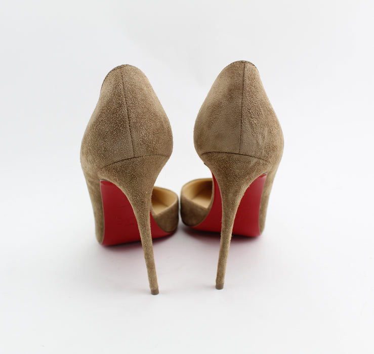 CHRISTIAN LOUBOUTIN IRIZA CAPPUCCINO 100mm SIZE 39 - LuxurySnob