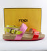 FENDI TRICOLOR DOUBLE-BAND FLAT PATENT SANDAL SIZE 40 - LuxurySnob