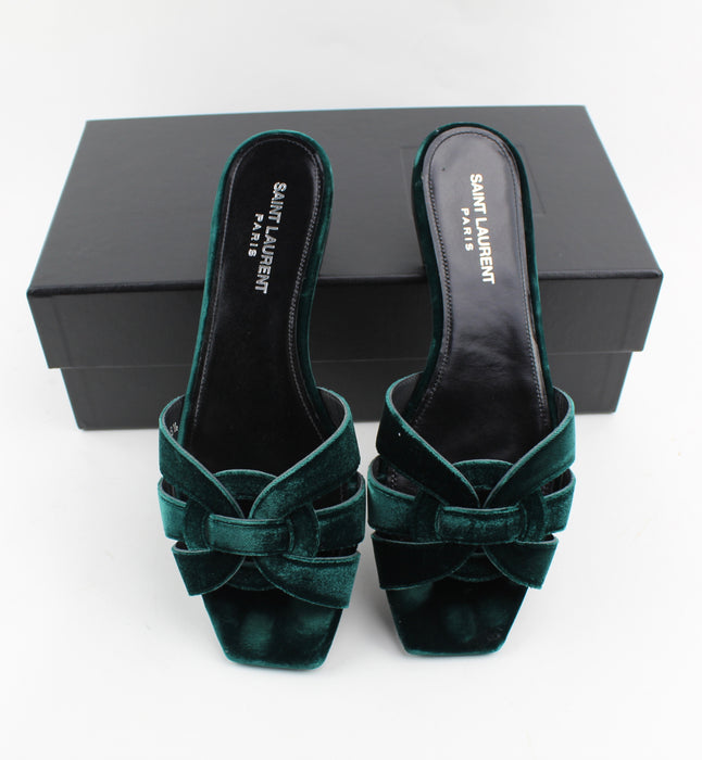 SAINT LAURENT TRIBUTE  FLAT SANDALS SIZE 38.5 - LuxurySnob