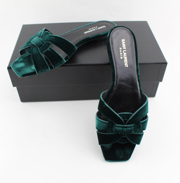 SAINT LAURENT TRIBUTE  FLAT SANDALS SIZE 38.5 - LuxurySnob