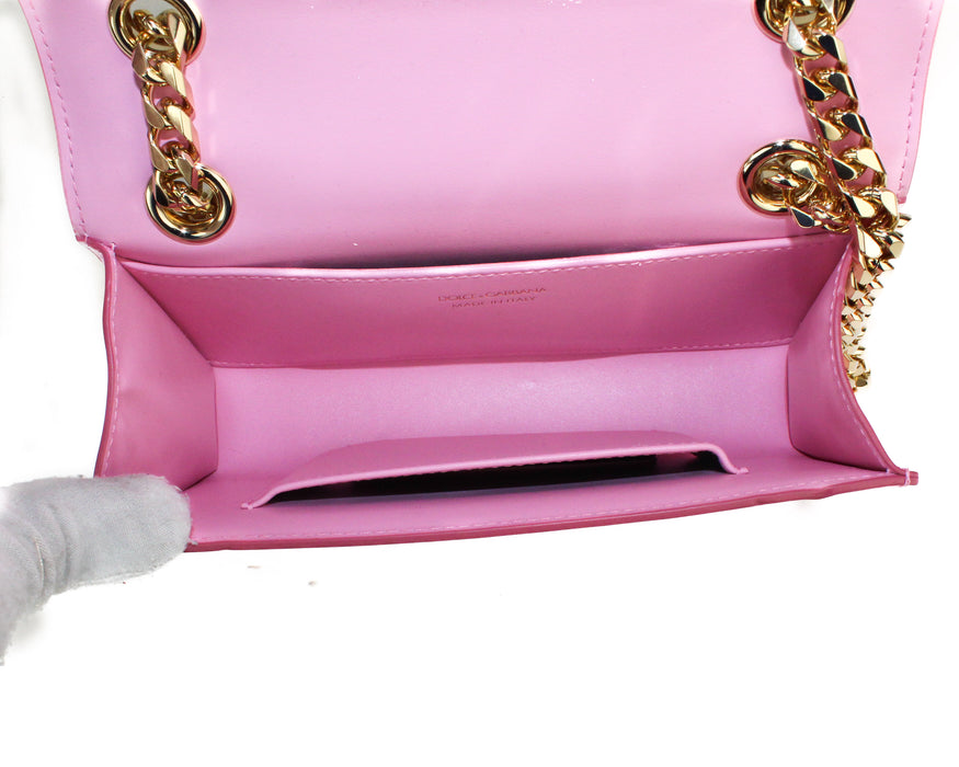 Dolce & Gabbana Polished Calfskin 3.5 Phone Bag in Pink