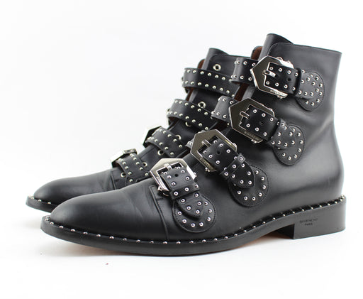 GIVENCHY STUDDED LEATHER ANKLE BOOT SIZE 39 - LuxurySnob