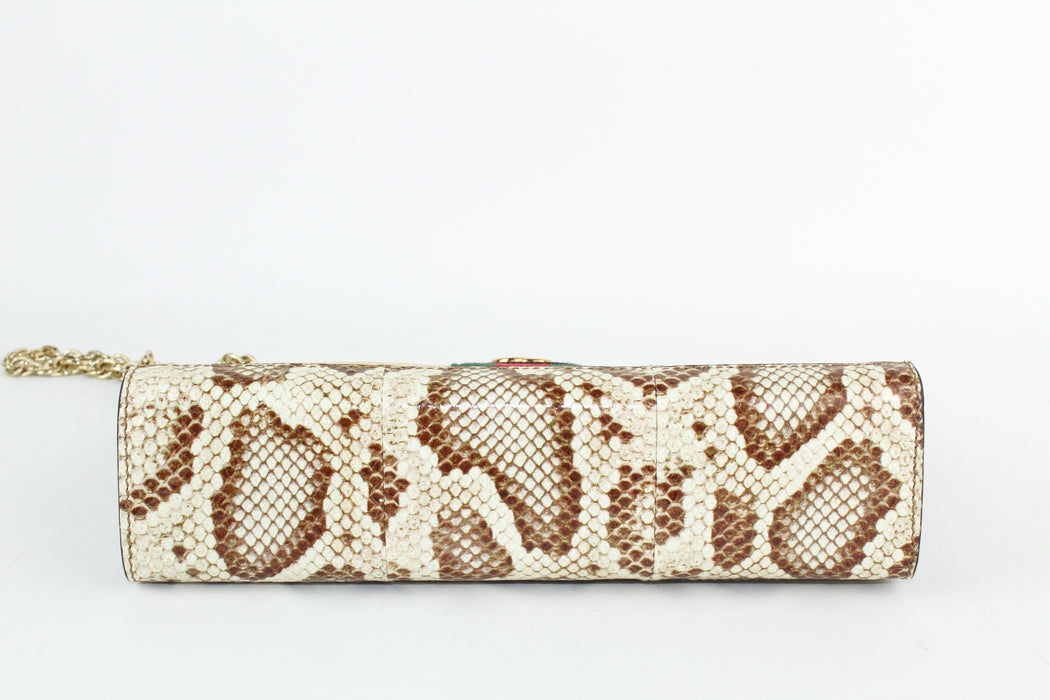 Gucci Straw and Snakeskin Ophidia Chain Bag