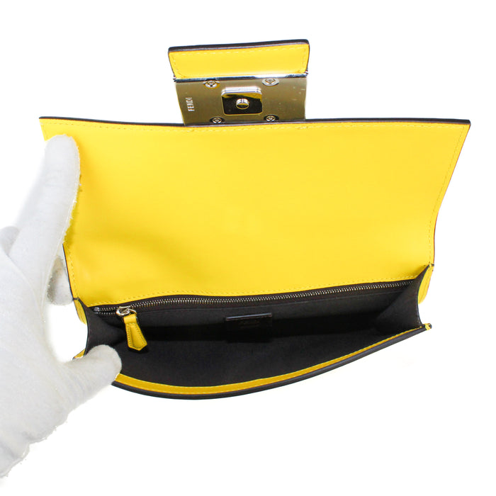 Fendi Flat Baguette in Yellow Leather