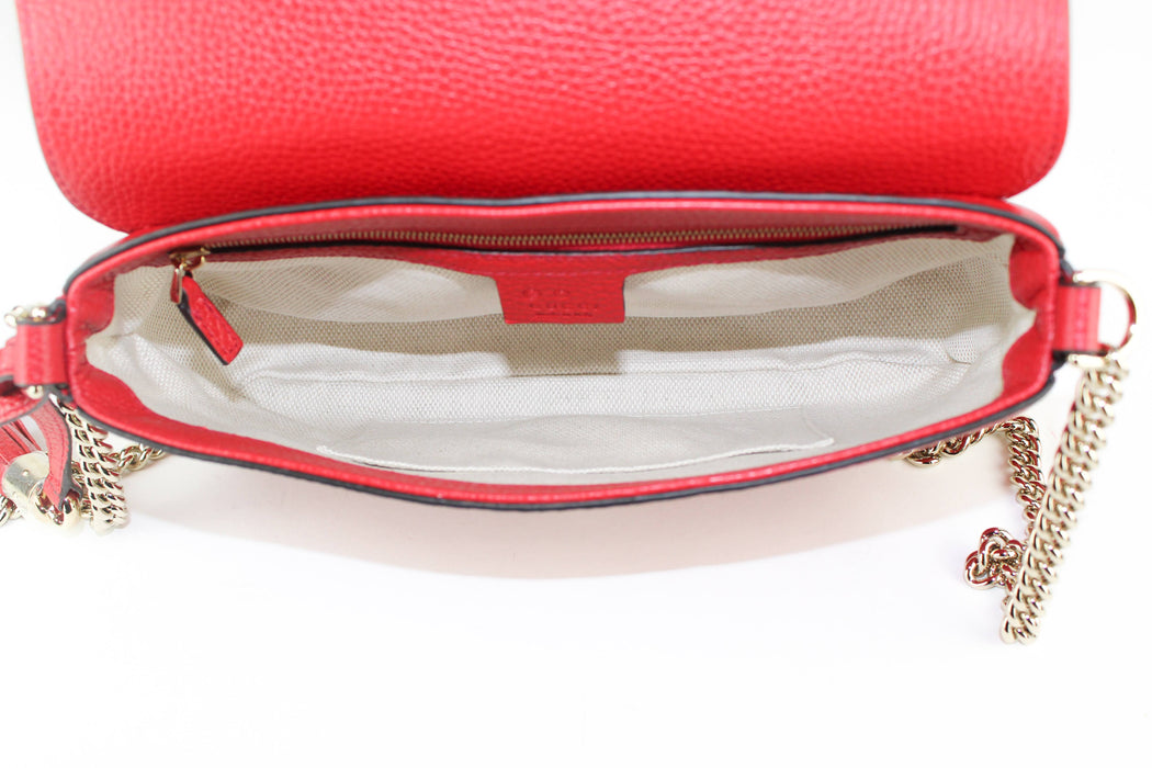 Gucci Soho Chain Medium Crossbody Red
