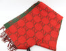 GUCCI RED AND GREEN WOOL SCARF