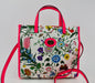 GUCCI FLORA MEDIUM LEATHER TRIMMED PRINTED CANVAS TOTE