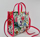 GUCCI FLORA MEDIUM LEATHER TRIMMED PRINTED CANVAS TOTE