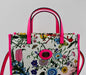 GUCCI FLORA MEDIUM LEATHER TRIMMED PRINTED CANVAS TOTE