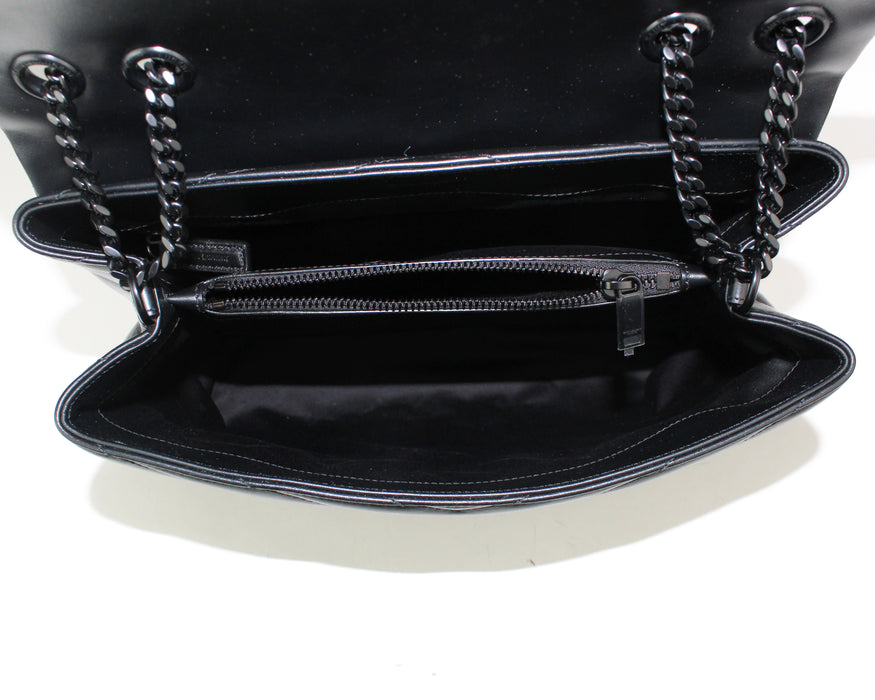 Saint Laurent Medium Loulou Matelassé Leather Shoulder Bag in all Black