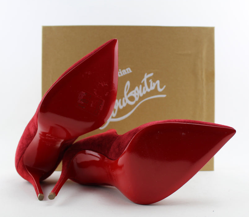 CHRISTIAN LOUBOUTIN VICTORINA 100MM VEAU VELOURS SIZE 38 - LuxurySnob