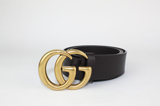 Gucci Wide Leather Belt in Dark Brown
