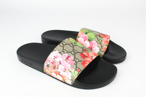 Pink flower gucci sales slides