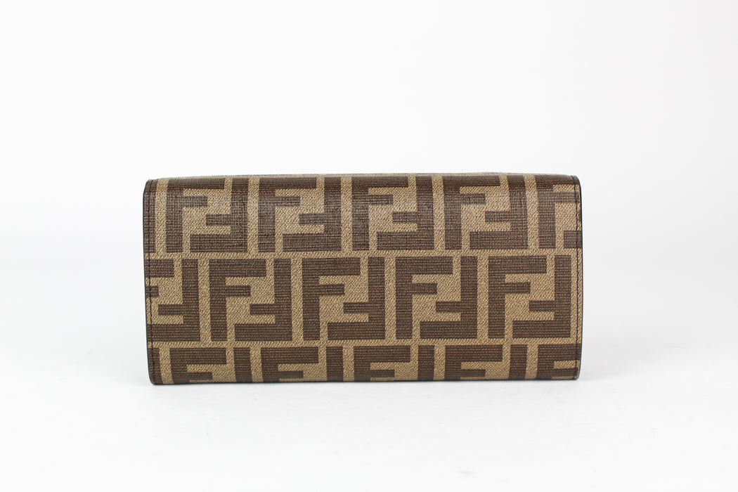 Fendi Continental Brown Fabric Wallet