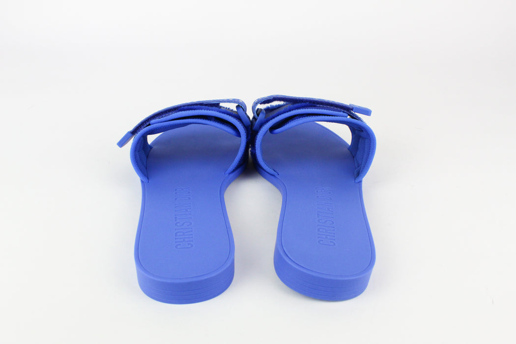 Dior (R)evolution Slides in Bright Blue Camouflage Technical Fabric