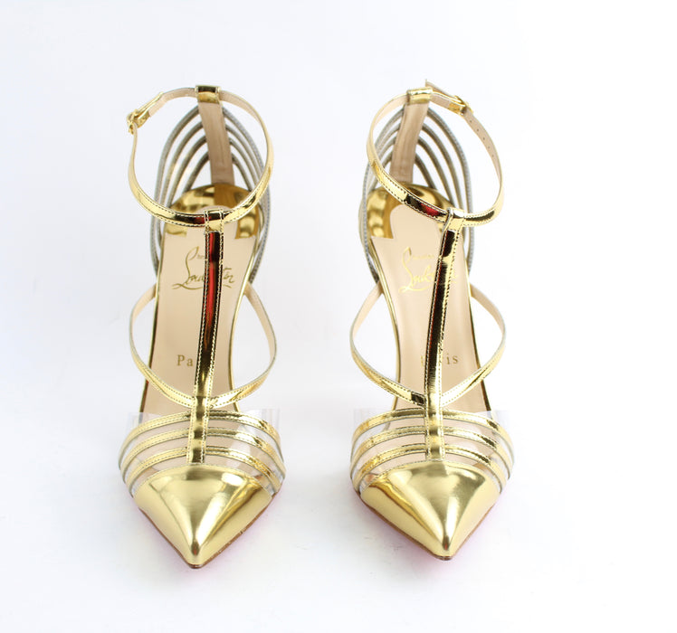 CHRISTIAN LOUBOUTIN DECK 100mm SIZE 38.5 - LuxurySnob