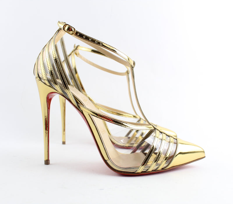 CHRISTIAN LOUBOUTIN DECK 100mm SIZE 38.5 - LuxurySnob