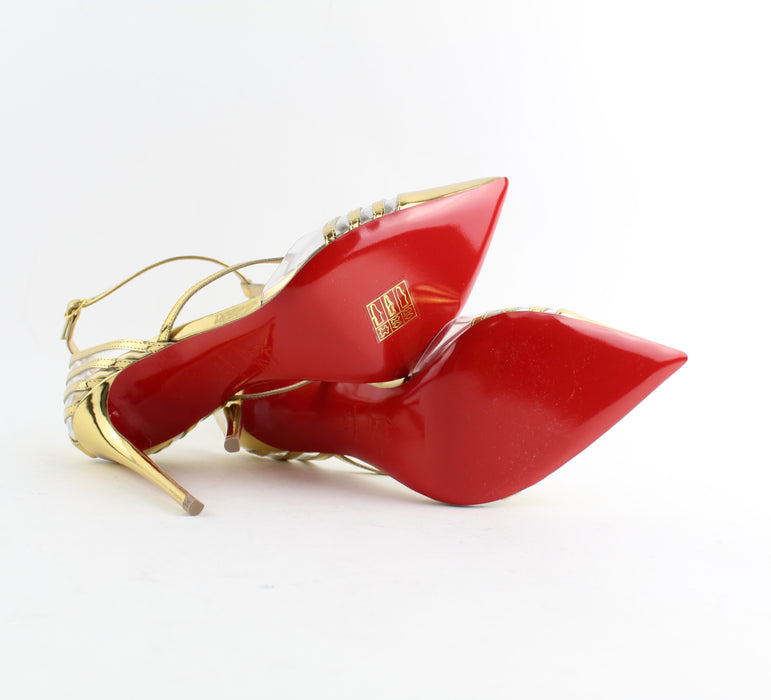 CHRISTIAN LOUBOUTIN DECK 100mm SIZE 38.5 - LuxurySnob