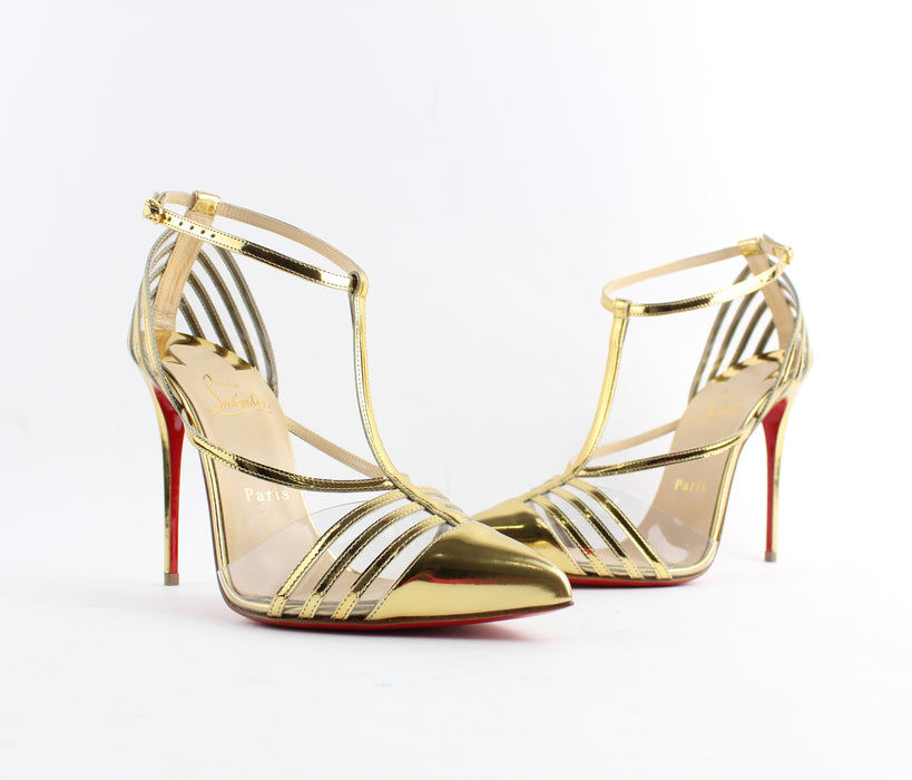 CHRISTIAN LOUBOUTIN DECK 100mm SIZE 38.5 - LuxurySnob