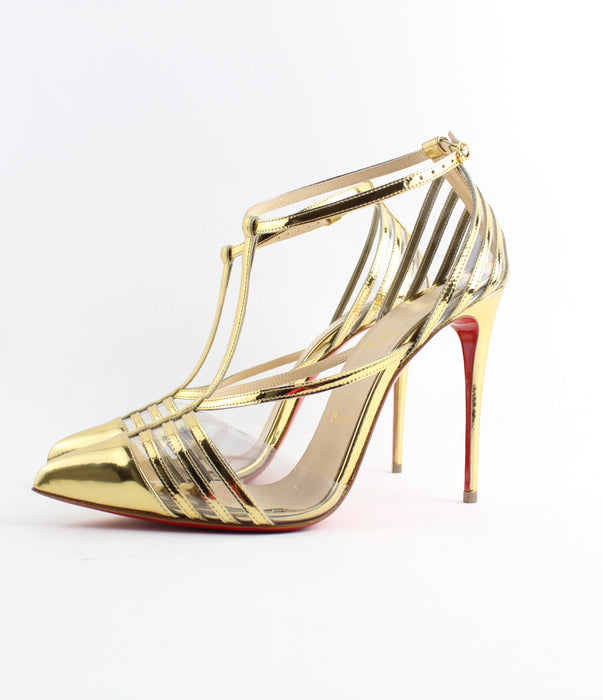 CHRISTIAN LOUBOUTIN DECK 100mm SIZE 38.5 - LuxurySnob