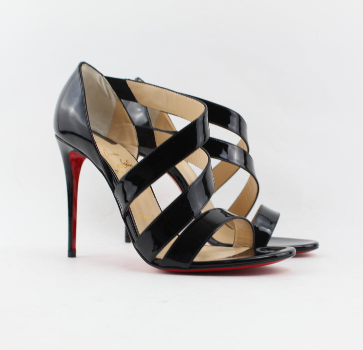 CHRISTIAN LOUBOUTIN BLACK WORLD COPINE 100 SIZE 37 - LuxurySnob