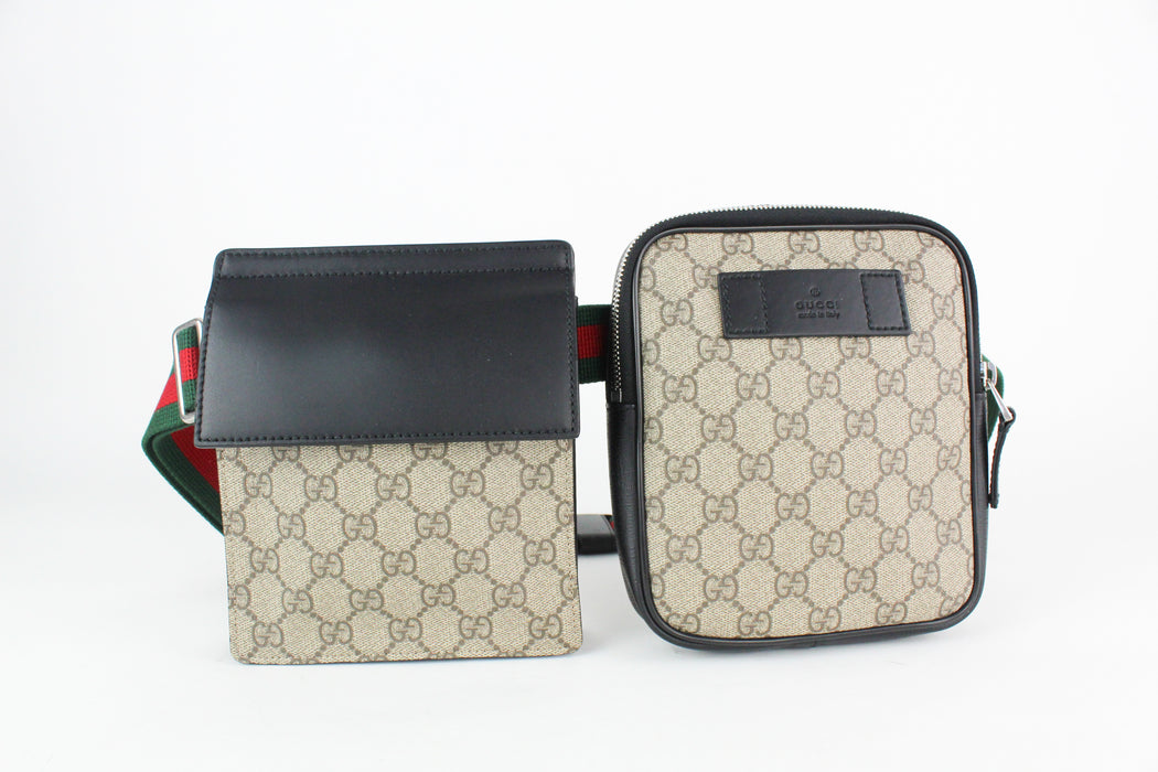 Gucci GG Supreme Double Web Belt Bag